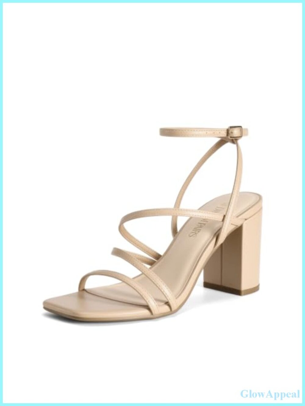 Women's Chunky Block Heel Square Toe Dress Sandals Faux Leather